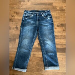 Silver Suki Mid Rise Crop Capri